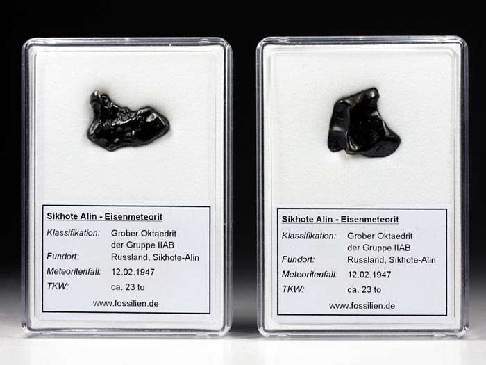 mittelgroe Sikhote Alin - Eisenmeteoriten in Sammelkstchen