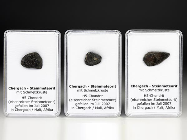 Chergach-Steinmeteoriten mit Schmelzkruste